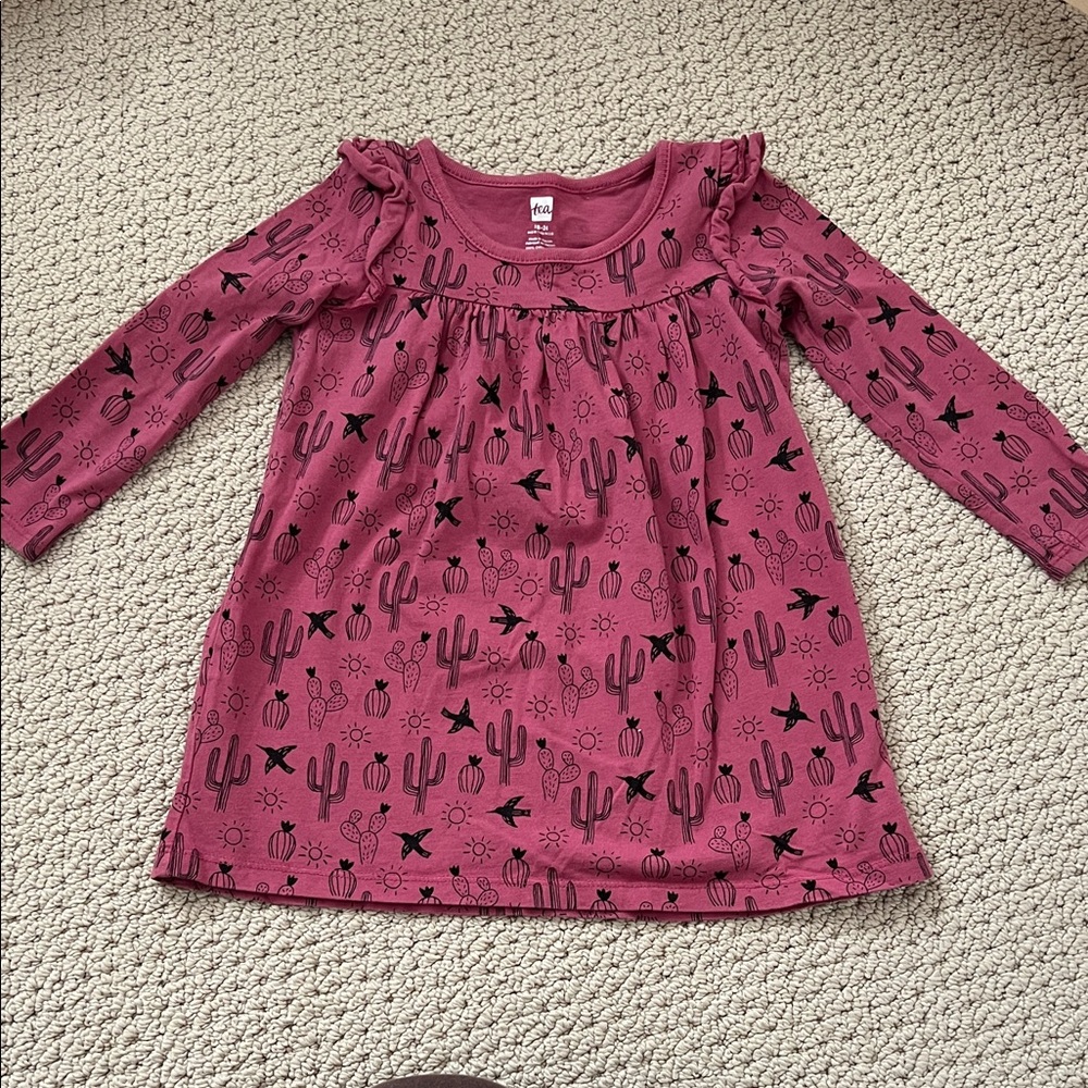 Tea Collection Pink Cactus Print Dress